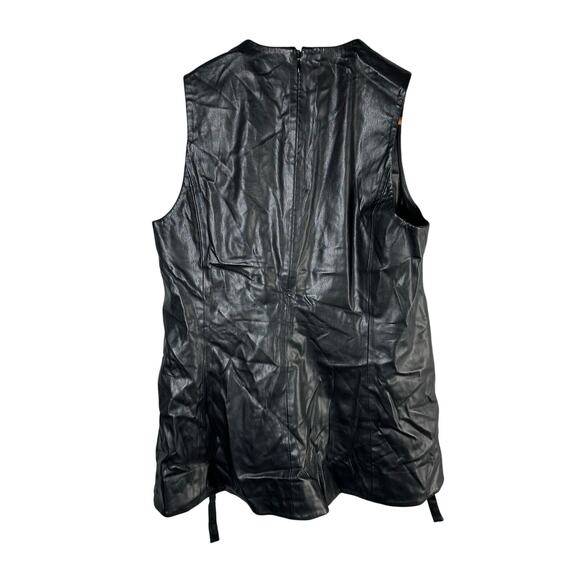 Proenza Schouler White Label Drawstring Detail Faux Leather Top Size 4 - Picture 3 of 13